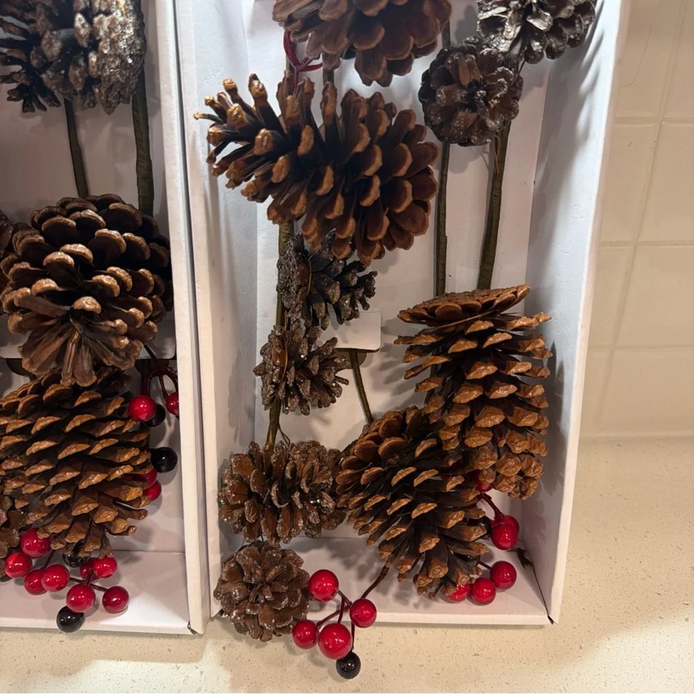 Wondershop Target 2 Sets Of Four Decorative Picks Pine Cones New